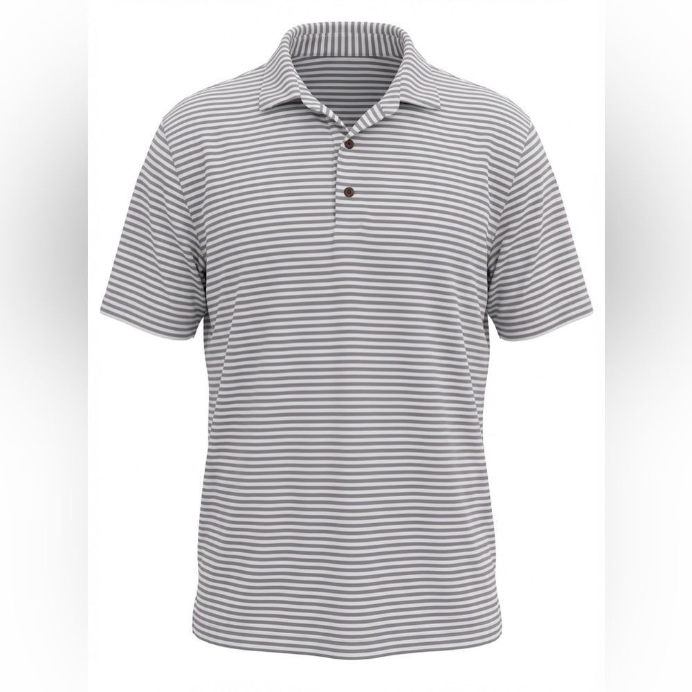 PETER MILLAR MENS POLO SHIRT LAVENDER WHITE STRIPED SIZE XL